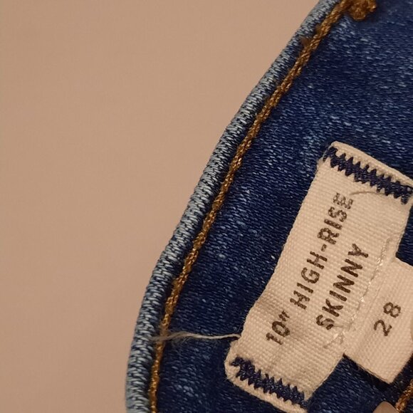 Madewell Jeans Womens 28 High Rise Skinny 10" Tulip Raw Hem‎ Ankle Distressed - Picture 7 of 13